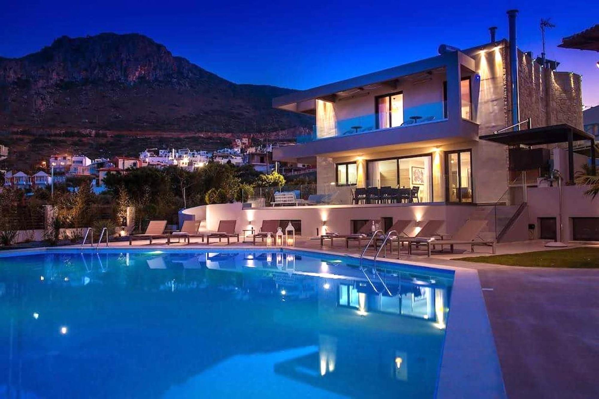 Orama Luxury Villa 4 Bedrooms With Private Pool Hersonissos  Exterior foto
